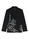 Kenzo Jungle Tailored Kimono Jacket In Black