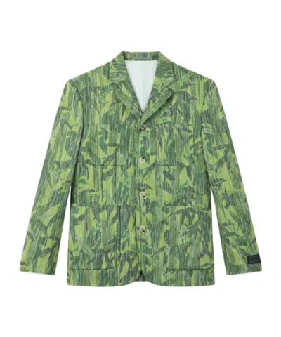 Kenzo Single-breasted Casual Jacket In Green