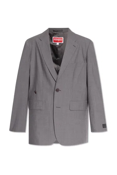 Kenzo Single Breasted Blazer In Grey