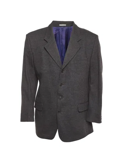 Pre-owned Kenzo Single-breasted Wool Blazer In Gray