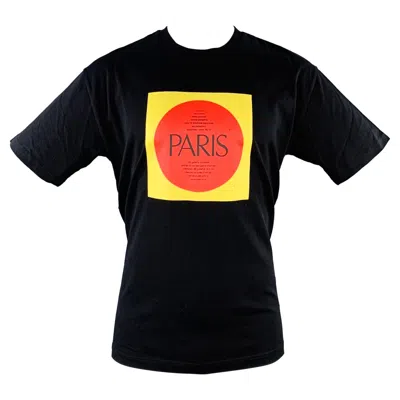 Pre-owned Kenzo Size M Paris Black Multi Color Print Cotton Crew-neck T-shirt
