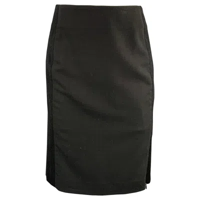 Pre-owned Kenzo Size S Black Wool Blend Mixed Fabrics Pencil Skirt