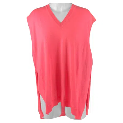 Pre-owned Kenzo Size S Pink Wool V-neck Vest