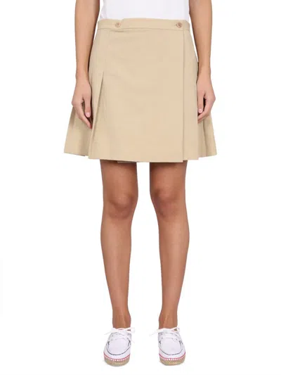 Kenzo A-line Skirt Beige Womens