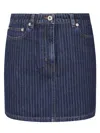 Kenzo Blue Dark Stripped Jacquard Cotton Mini Skirt In Blue