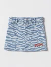 Kenzo Skirt  Junior Kids Color Denim In Denim