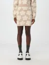Kenzo Floral Detailed Knitted Mini Skirt In Beige
