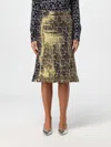 Kenzo Floral Print High-waisted Pencil Skirt In Blau