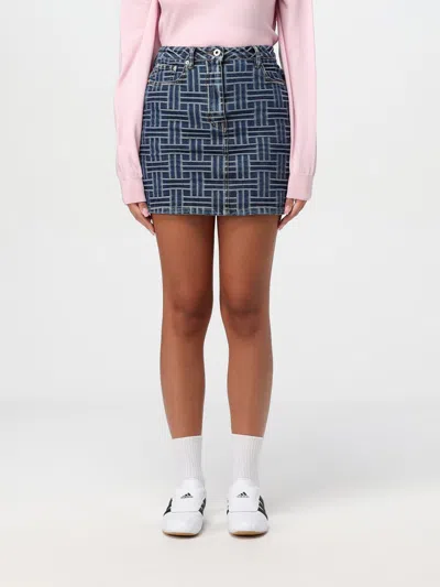 Kenzo Womens Weave Miniskirt In Japanese Denim In Multi
