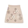 Kenzo Floral-pattern Knit Skirt In Neutral