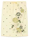 Kenzo Peonies Midi Skirt In Yellow