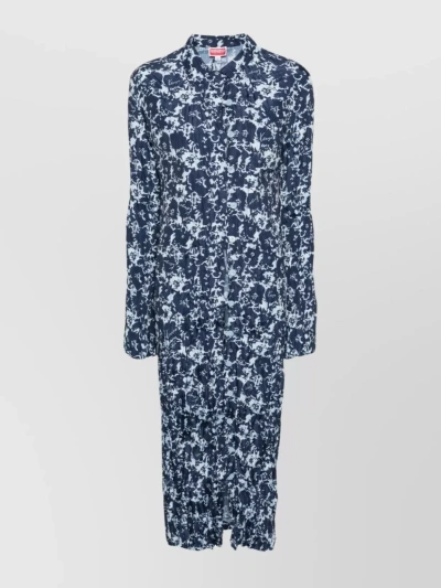 Kenzo Flower Camo Dress In Blue