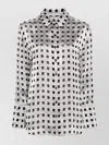 Kenzo Sleeved Satin Buttoned Top