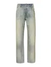 Kenzo Logo Patch Straight-leg Jeans In Gray