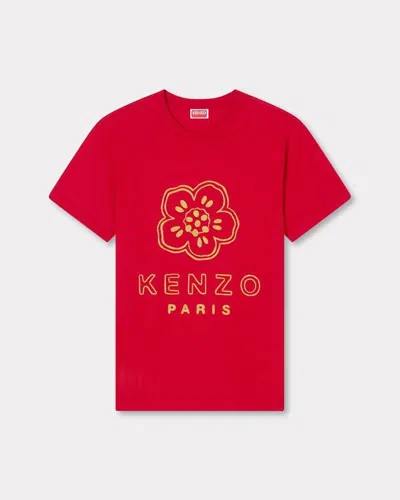 Kenzo Slim Fit Flower Print T-shirt For Men In Red