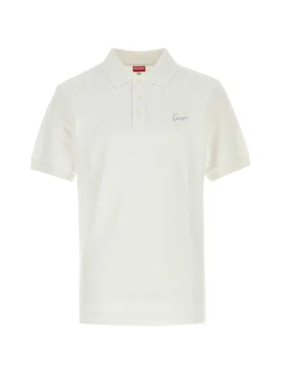 Kenzo Slim Fit Signature Polo In Offwhite