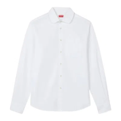 Kenzo Slim Fit Weave Slim Shirt In White