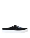 Kenzo Tiger-embroidered Backless Slip-on Trainers In Black