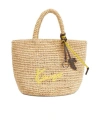 Kenzo Mini Raffia Handbag With Drawstring Closure In Nude