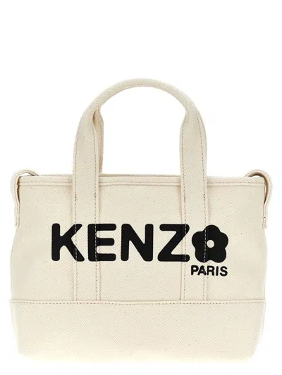 Kenzo Small ' Utility' Shopping Bag In White/black