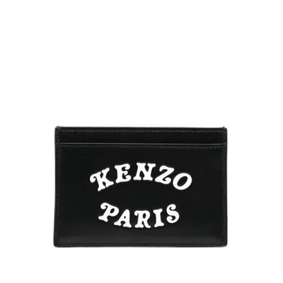 Kenzo Logo-embossed Card Holder In Black