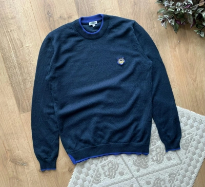 Pre-owned Kenzo Small Tiger Logo Sweater In Navy/blue
