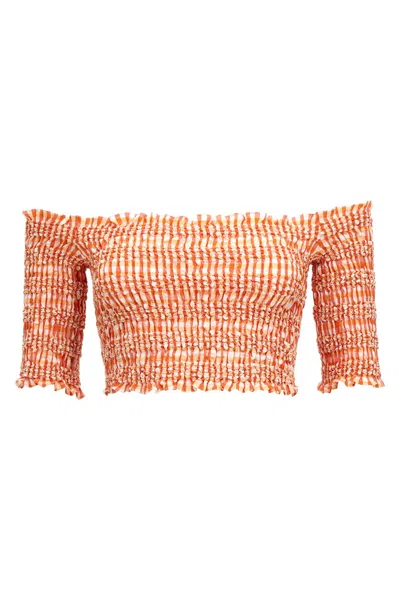 KENZO KENZO SMOCK STITCH CROPPED TOP
