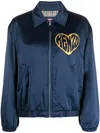 Kenzo Padded Jacket With Collared Neck And Elasticated Cuffs In Blue
