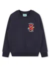 Kenzo Snake-embroidery Sweatshirt In Blue