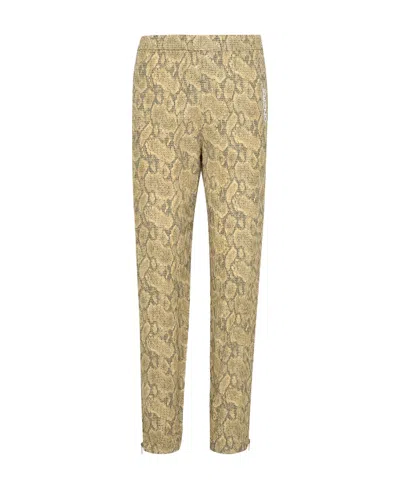 Kenzo Snakeskin-print Trousers In Nude