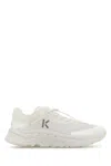 Kenzo Mesh Upper Round Toe Sneakers In White