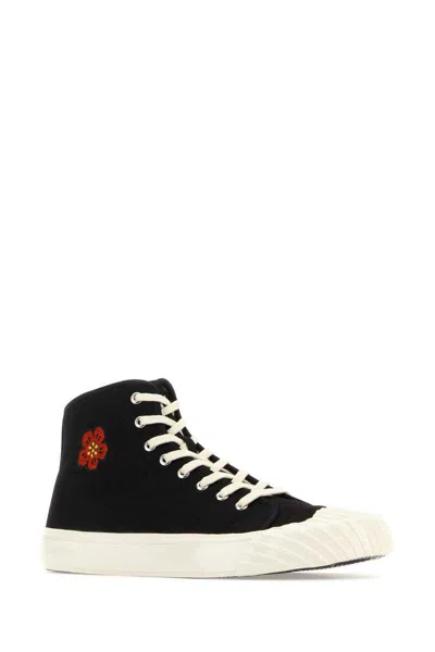 Kenzo Black Canvas School High Sneakers