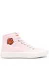 Kenzo School Sneakers In Canvas With Embroidery In Pink