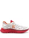 Kenzo Chunky Sole Mesh Panelled Low Top Sneakers In Red