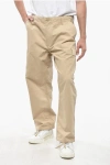 Kenzo Solid Color Lightweight Cotton Cargo Pants In Brown