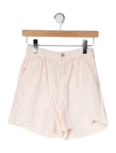 Pre-owned Kenzo Kids' Solid Flat Front Shorts In Pink