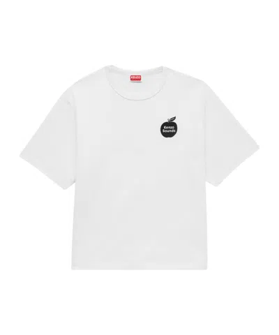 Kenzo ' Sounds' Embroidered Loose T-shirt In Cotton In White