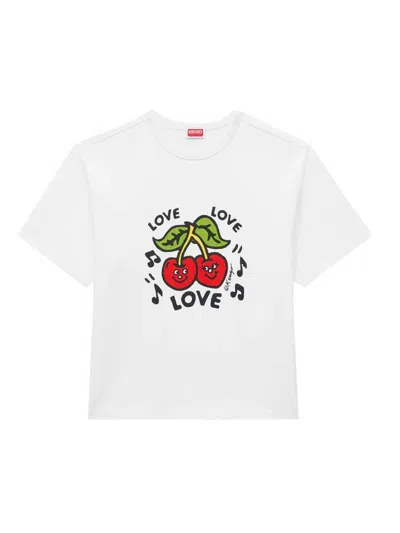 Kenzo Organic Cotton Loose Fit Graphic T Shirt In White