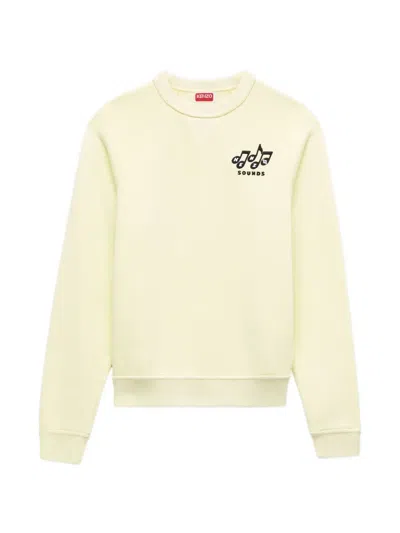 Kenzo Sounds Embroidered Raglan-sleeve Sweatshirt In Yellow
