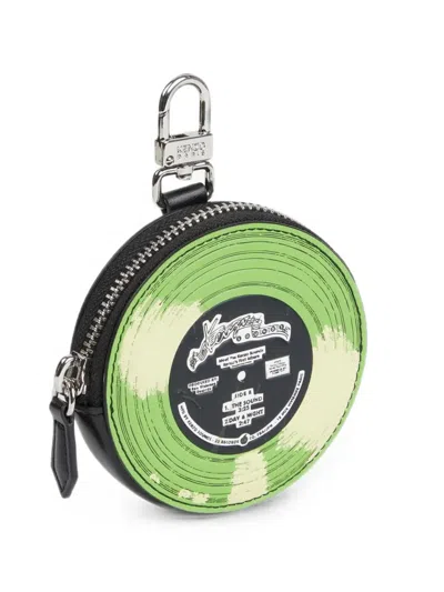 Kenzo Sounds Leather Coin Purse In Green