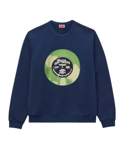 Kenzo ' Sounds' Slim Sweatshirt In Cotton In Blue