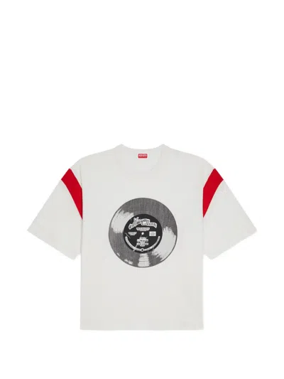 Kenzo Sounds Vinyl-motif T-shirt In White