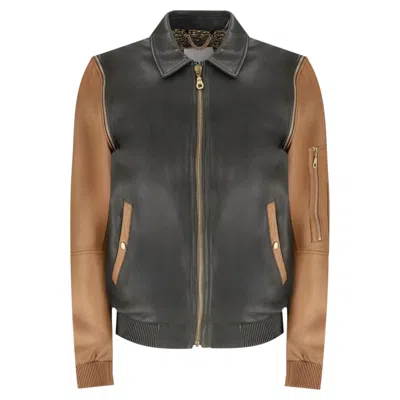 Pre-owned Kenzo Spring/summer 2013 Runway Two-tone Lambskin Leather Jacket In Black