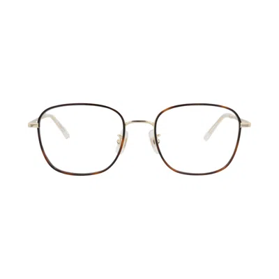 Pre-owned Kenzo Square-frame Metal Optical Frames 'gold/transparent' | Brown | Men's Size Onesize