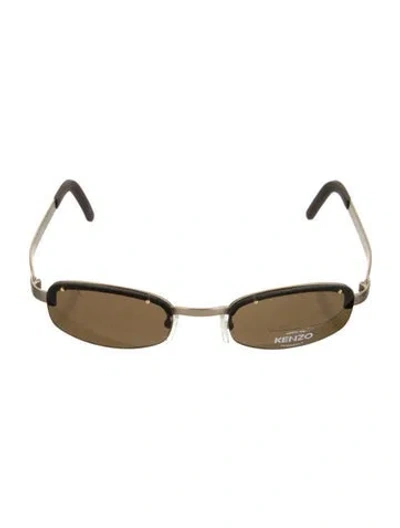 Pre-owned Kenzo Square Tinted Sunglasses In Black/green