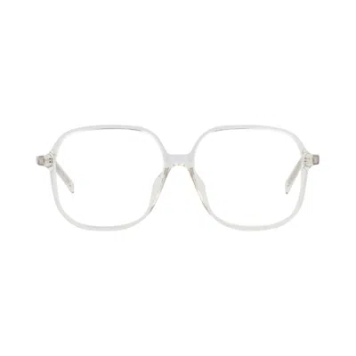 Pre-owned Kenzo Square-frame Acetate Optical Frames 'crystal/transparent' | White | Women's Size Onesize