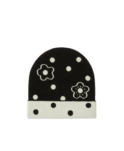 Kenzo Stamp Floral Patterned Beanie In Black