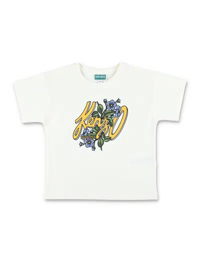 Kenzo Kids' Logo-print Cotton T-shirt In Ivory