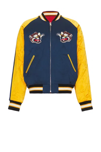Kenzo Star Tiger Souvenir Bomber Jacket In Yellow