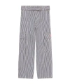 Kenzo Straight-cut Striped Army Jeans In Gray
